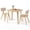 Beige & Natural, variant on Costway 3 PCS Dining Table Set with 2 Padded Dining Chairs, Circle Dinner Dinette Table Beige & Natural