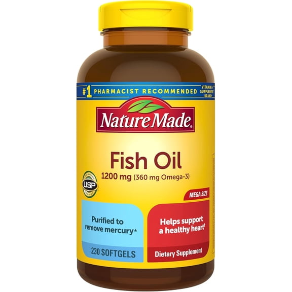 Nature Made Fish Oil 1200 mg Softgels, Fish Oil Supplements, 230 Count