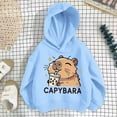 thumbnail image 4 of lnmuld Cute Tops for Teens Girls Hooded Sweatshirt Capybara Print Casual Loose Fit Long Sleeve Top for Toddler Kids Soft Comfortable Autumn Winter Outfits Size:6-7 Years, 4 of 5