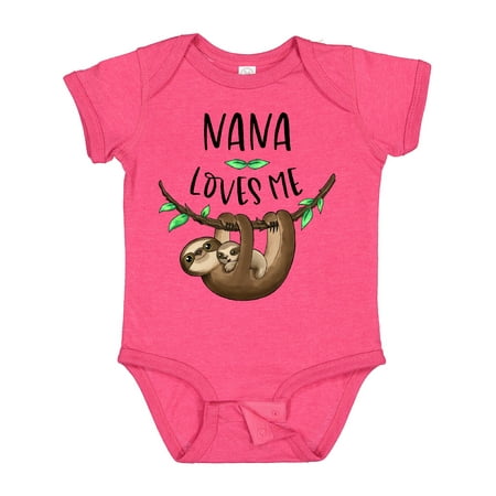 

Inktastic Nana Loves Me Cute Sloth and Baby Gift Baby Boy or Baby Girl Bodysuit