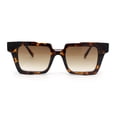 thumbnail image 2 of Womens Old Fashion Retro Horn Rim Plastic Rectangular Sunglasses Tortoise - Brown, 2 of 4