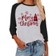 thumbnail image 1 of Sonducket Camiseta Mujer Letras De Navidad Cuello Tops Manga 3/4 Otoño Invierno Camiseta Estampada Ropa, Negro, S Prendas para la parte del cuerpo Mangas 3/4 negras XXL, 1 of 5