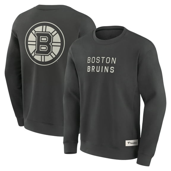 Men's Fanatics Charcoal Boston Bruins Elements Future Ground Lettering Pullover Sweatshirt