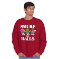 thumbnail image 5 of Smurf the Halls Christmas Presents Sweatshirt for Men or Women Brisco Brands L, 5 of 6