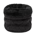 thumbnail image 2 of Ljudmp Fleece Lined Cable Knit Neck Gaiter For Women Men Neckerchief Thick Plush Neck Warmer Bib Thermal Winter Windproof Cold Weather Knit Neck Cover Wrap Scarves Black, 2 of 3