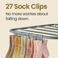 thumbnail image 3 of LEDREM 2-Tier Clothes Drying Rack, Foldable with 4 Adjustable Wings, 33 Rails, 27 Sock Clips, Free-Standing for Indoor/Outdoor Use, Gray, 3 of 10