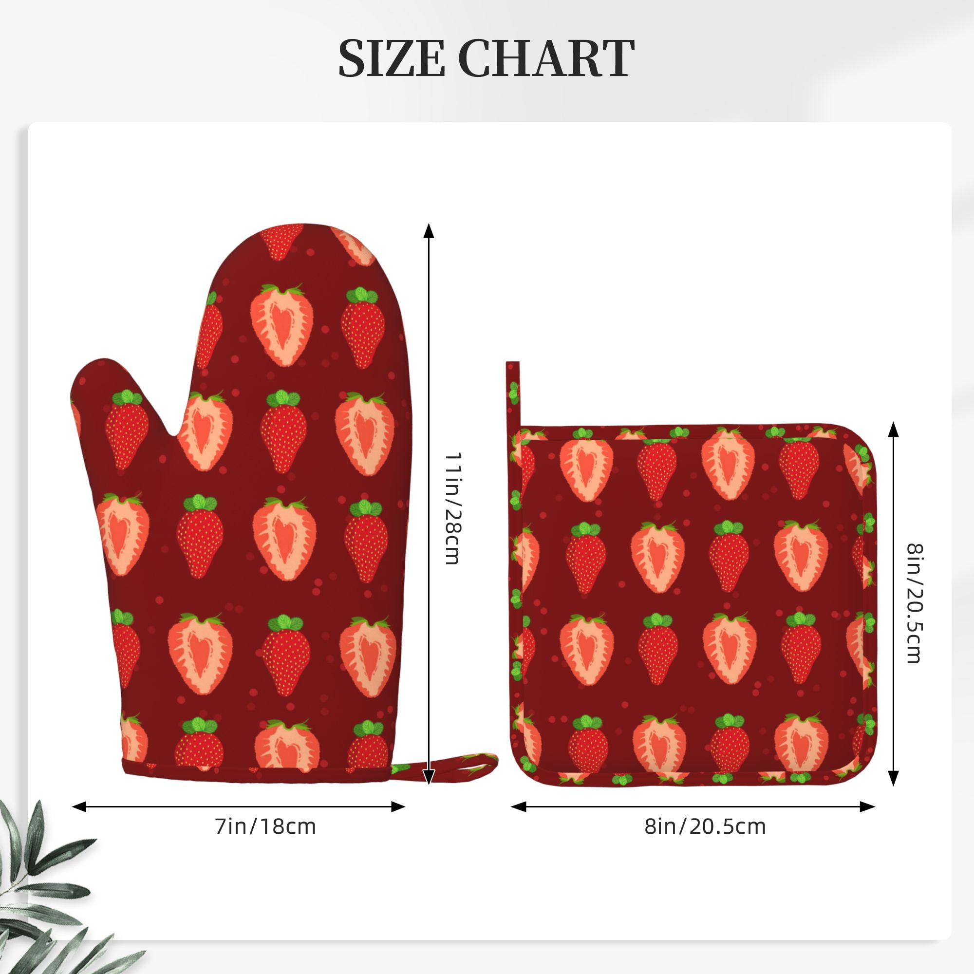 Strawberry Fingertip Oven Mitts - aStitch aHalf