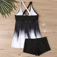 thumbnail image 4 of ylioge Plus Size Womens Two Piece Tankini Swimsuits S-5XL Built in Bras Dresses and Shorts Bathing Suits Gradient Printed Swimming Sets, 4 of 4