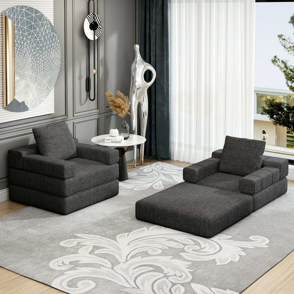 Convertible Chair Bed For , Dark Grey - Ergonomic Design, Lightweight,