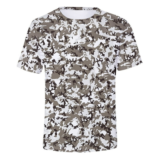 T-shirt Camouflage Imprimé Périphérique Imprimé pour Homme à Manches Courtes Hommes Hommes T-Shirts TTG