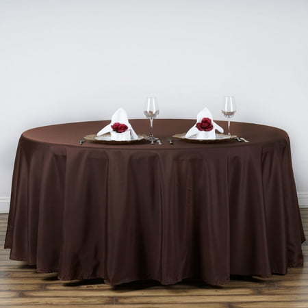 

BalsaCircle 120 Chocolate Brown Round Polyester Tablecloth Wedding Table Linens