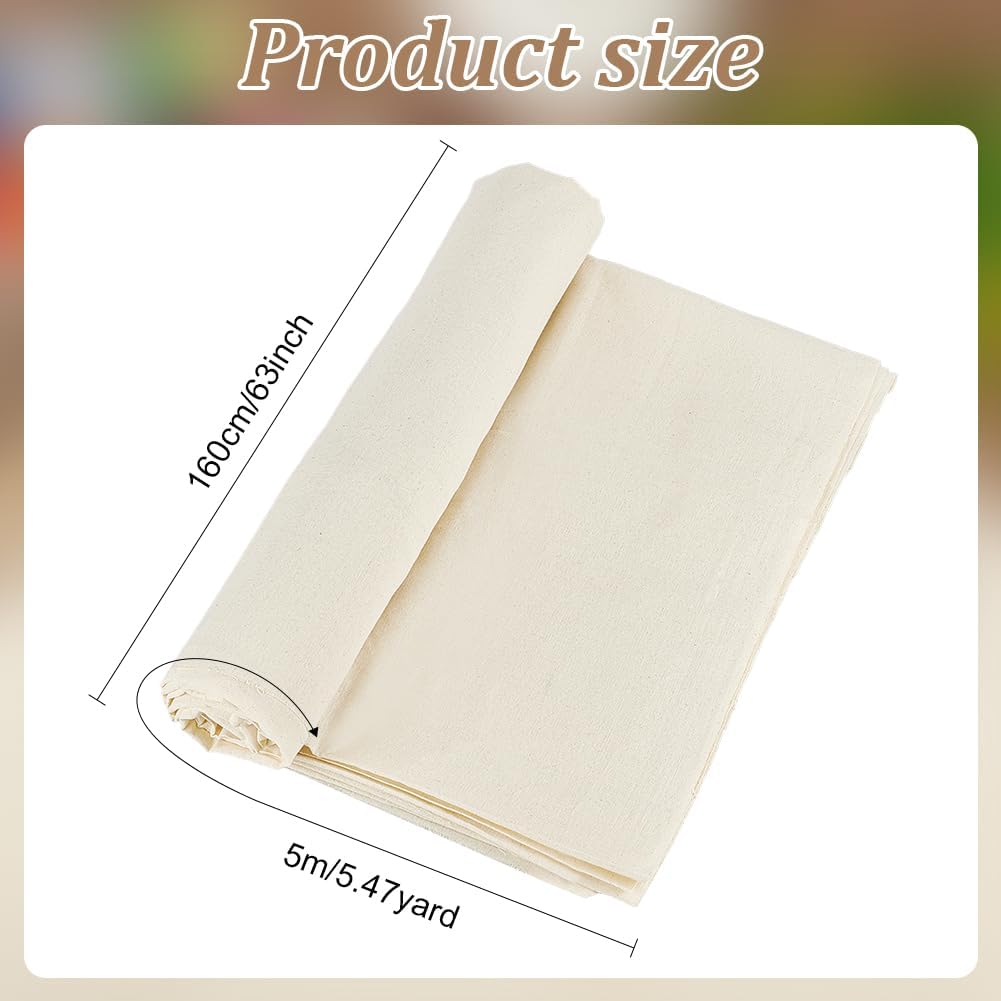 5.5 Yards x 63" Cotton Muslin Fabric Floral White Sewing Cotton Fabric by The Yard Natural 100% Cotton Fabric for Sewing Embroidery Decor DIY Projects Clothing Accessories DIY