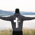 thumbnail image 2 of Hpapadks Hoodies for Men Oversized Vintage Cross Letter Print Hoodies Pullover Long Sleeve Drop Shoulder Design Hooded Men's Sweatshirts, 2 of 6