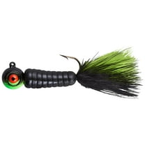 Lindy LFEG336 Fuzz-E-Grub Jig, 2"1/8 oz, Black Chartreuse, 2/Pack