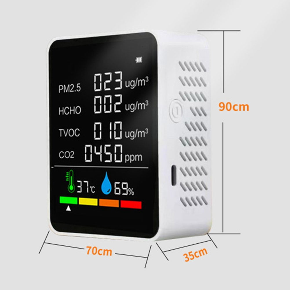 1Pcs Professional Indoor Air Quality Monitor - Air Quality Monitor Indoor, Black New Black Six-In-One