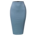 thumbnail image 2 of SSOULM Women's Stretchy Fitted Midi Pencil Skirt with Back Slit and Plus Size, 2 of 4