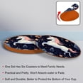 thumbnail image 4 of Unicorn Set of 6 Microfiber Leather Round Coasters 4.3x4.3 Inches - Absorbent and Stylish Drink Mats for Home and Office Use., 4 of 6