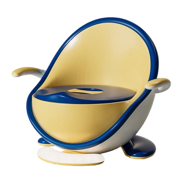 Orinal de entrenamiento para niños pequeños, cómodo, antivuelco, superficie lisa con luz nocturna Azul