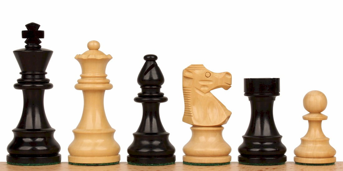  CHESSBAZAAR 19 Wooden Chess Set, Combo of Reproduced French  Lardy Chess Pieces in Ebonized Boxwood & Ebony Wooden Chess Board, 3.75  King Height