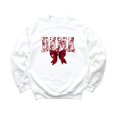 thumbnail image 4 of Bama Sweatshirt with Crimson Coquette Bow Alabama School Pride Red Floral Sweater White Sweatshirt Youth Small, 4 of 5