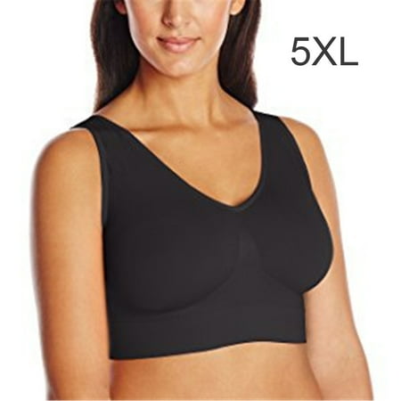 

Kironypik Seamless Bra Wireless Push up Lingerie Plus Size Yoga Sport Underwear Black 5XL
