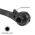 thumbnail image 3 of Uxcell 12 Point Scaffold Ratchet Spanner Ratcheting Socket Wrench 10x13mm Black, 3 of 5