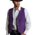 thumbnail image 2 of Men Blouses Wool Coat Men Vest Pants And Sweater Set for Jacket with No Hood Big And Tall Winter Winter Coat Mens Dress Jacket Tie Shirt Set Coats for Big Hair Me Purple S, 2 of 3