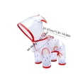 thumbnail image 3 of Cute Rainbow Print Dog Raincoat - Transparent Waterproof Pet Rain Jacket with Hood, Ideal for Outdoor Walks Rain, Red(L), 3 of 6