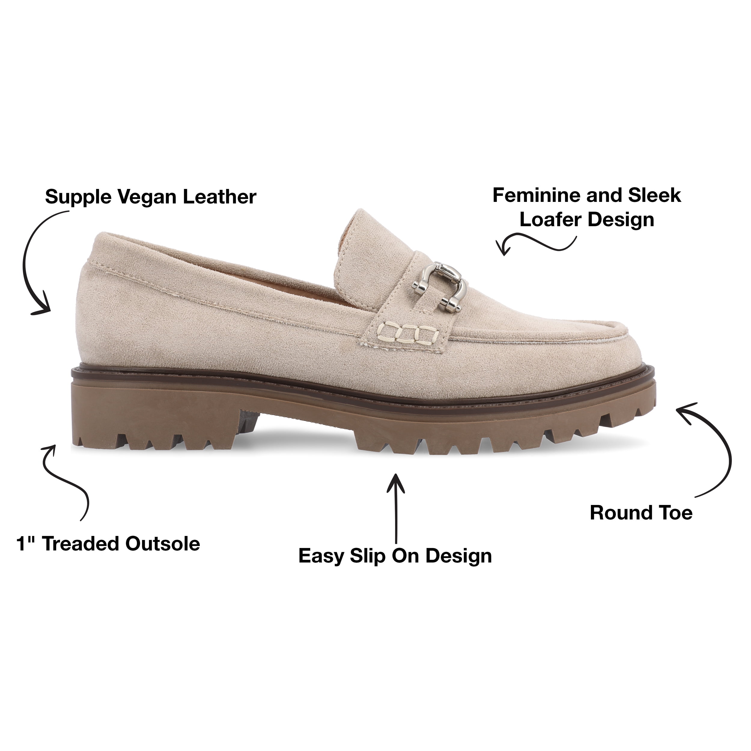 Journee Collection WomensTru Comfort Foam Jessamey Treaded Outsole Loafer Flats