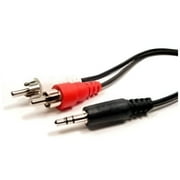 Cables Unlimited AUD-1200-25 Stereo 3.5mm To 2 RCA Cable (25 feet, Black)