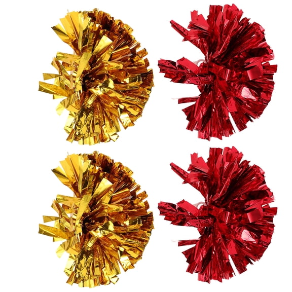 LOLIPPYY 4-Pack Lightweight Cheerleading Pom Poms in Assorted Colors, Handheld Dance & Sports Spirit Accessories for Cheer Teams