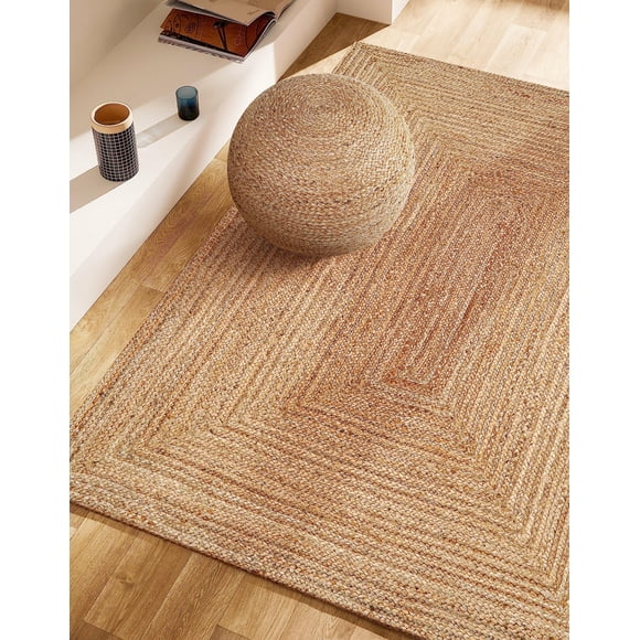 Alfombra de yute Savi Home 91 x 152 cm tejida a mano, duradera