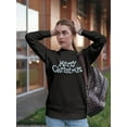 thumbnail image 2 of Merry Christmas Design. Sweatshirt Women -Image by Shutterstock, Female Medium, 2 of 4