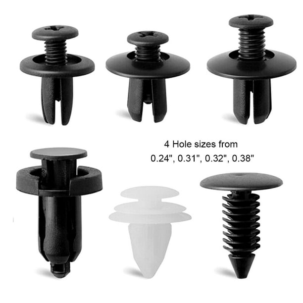 100 Pièces Clips De Retenue Universels Véhicule - Fixations Garde-Boue, Pare-Chocs, 8mm, Noir