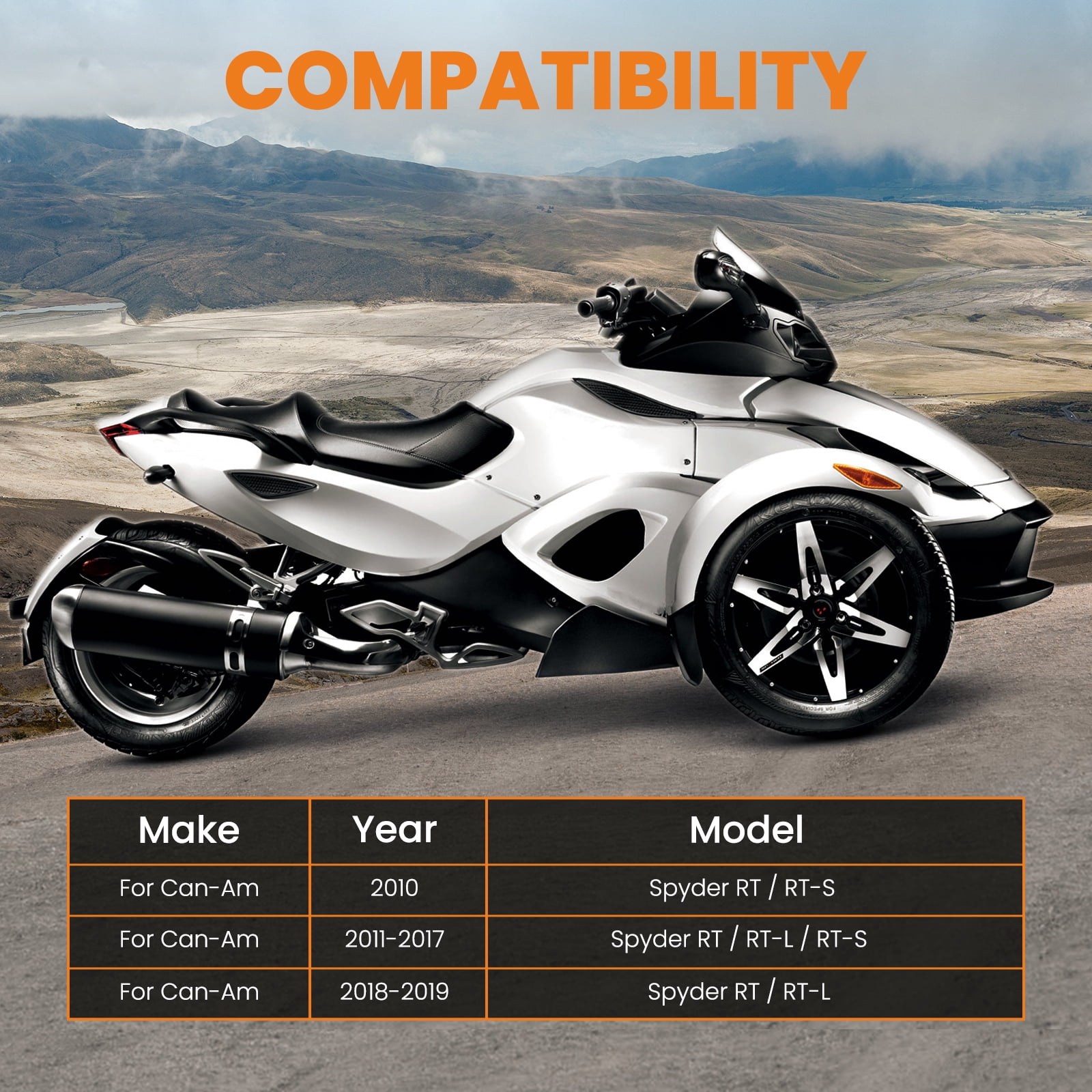 Maxpeedingrods Magnetic Side View Mirror Mounts for Can-Am Spyder RT / RT-L / RT-S 2011-2017