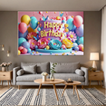 thumbnail image 6 of Colorful Floral Themed Happy Birthday Banner Background Party Decorations Photography Props Backdrop for Birthday Party Celebrations Event Decor Photo Shoots, 6 of 7