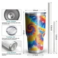 thumbnail image 6 of 30oz Colorful Tie Dye Multi Spiral Pattern Tumblers Stainless Steel Tumbler with Lid and Straw,Vacuum Insulated Double Wall Travel Tumbler Cups Mug with Cleaning Brush for Coffee,Tea, 6 of 7