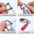thumbnail image 4 of HAHDAXIA Genuine Leather Car Keychain with 2 Key Rings,Car Fob Key Keychain Holder with Anti-Lost D-Ring for Men Women, 4 of 6