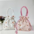 thumbnail image 1 of Typpkmm Women Embroidery Flower Handbags Elegant Data Line Storage Bag, 1 of 6