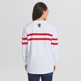 thumbnail image 2 of Women's WEAR by Erin Andrews  White Philadelphia Phillies Oversized Long Sleeve Striped T-Shirt, 2 of 4