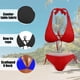thumbnail image 5 of Traje de baño de dos piezas para mujer, bikini sexy con tanga y cuello halter, conjunto de bikini con lazos laterales, 5 of 6