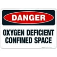 thumbnail image 1 of Danger Oxygen Deficient Confined Space Sign, OSHA Danger Sign, 10x14 Aluminum, 1 of 1