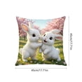 thumbnail image 2 of Bunny Easter Pillow Covers 18x18,Rabbit Greenery Flower Easter Decorations Spring Outdoor Embroidered Farmhouse Pillows Decorative Throw Pillows Cases Indoor Decor Cushion Covers for Home Sofa, 2 of 6