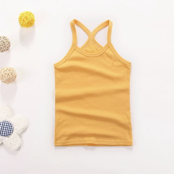 Boys Tank Top Sleeveless Solid Color Cotton Stretchy Undershirt Summer Breathable Lightweight Kids Sleeveless Tops Size 18-24M