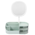 thumbnail image 1 of FELTECHELECTR Tocador de maquillaje, soporte para guardar maquillaje, organizador de escritorio con espejo de maquillaje., 1 of 7