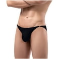thumbnail image 2 of Mens Underwear Ultra Thin Ice Silk Narrow Side Low Waist Briefs Hip Wrap Underwear, 2 of 6