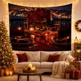thumbnail image 3 of Candlelit Dinner Balcony with Night Hands Reach Toward, Mystical Fantasy for Space Lovers, Galaxy Room Decor, Valentine'S Day Gift, Tapestry Wall Hanging for Bedroom and Dorm, 3 of 7