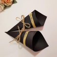 thumbnail image 2 of Cateissary 50 piezas de conos para envolver dulces, boda, ceremonia, fiesta, banquete, bolsa de regalo portátil, soporte de papel de embalaje, manualidades Artesanía Negro Cateissary HA083519-02, 2 of 6