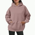 thumbnail image 2 of Godom Hoodies for Women Fleece Hooded Sweatshirts Oversized Pullover Long Sleeve Ladies Tops with Pocket, 2 of 5