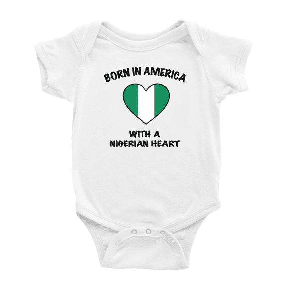 Born In America With A Nigerian Heart Cute Baby Clothing Bodysuits For Boy Girl